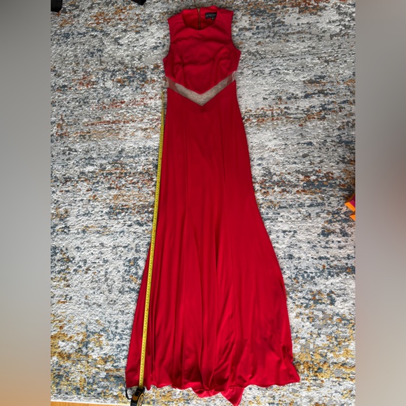 Betsy and Adam Red Sleeveless Maxi Dress, Size 2 - Picture 12 of 14